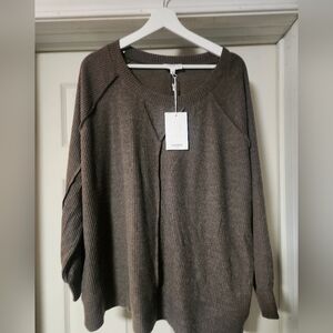 NWT Andrée by Unit Waffle Knit Top Size 1X | Oversized Cozy Sweater